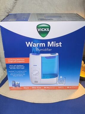 Vicks Warm Mist Humidifier - Blue/White NOW ONLY $35